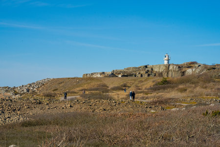 Varberg, Sweden - March 17 2024: Subbe lighthouse near Varbergのeditorial素材