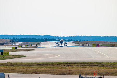 Landvetter, Sweden - April 01 2024: Ryanair Boeing 737-8AS EI-DWR  taxiing at Landvetter GOTのeditorial素材