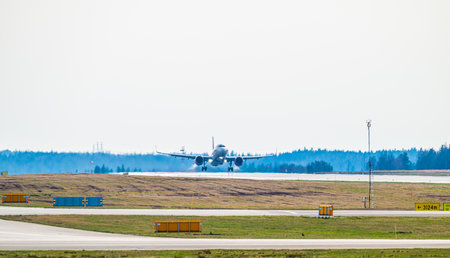 Landvetter, Sweden - April 01 2024: SAS Airbus A320-251N EI-SID  lifting off from Landvetter GOT for Stockholm ARNのeditorial素材