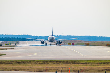Landvetter, Sweden - April 01 2024: SAS Airbus A320-251N EI-SCB  taxiing at Landvetter GOTのeditorial素材