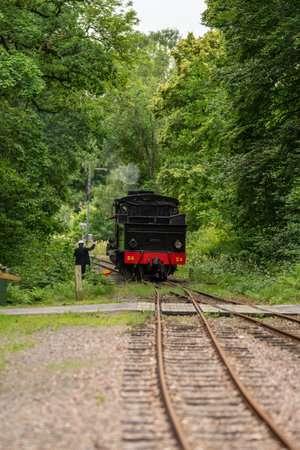 Vintage steam engine backing upの写真素材