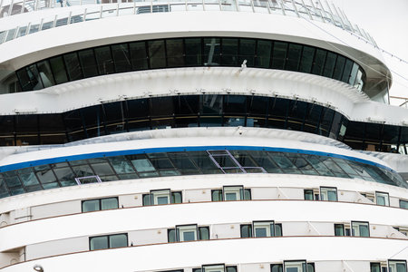 Bridge ans cabins of a large cruise shipの写真素材