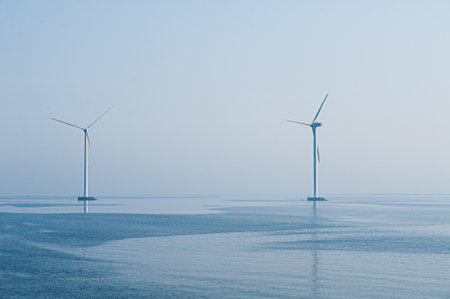 Wind power turbines at sea