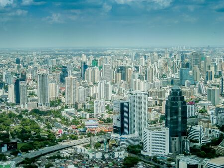 Bangkok view in day time sunshine warm blue skyのeditorial素材
