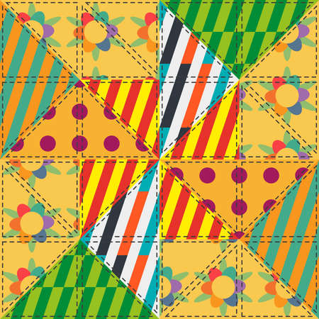 patchwork pattern. Vintage cottage style. Retro vintage style for you design. vector