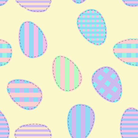 Seamless pattern made from hand drawn Easter eggs illustration. isolated on white background. Pattern fits for wrapper, fabricのイラスト素材