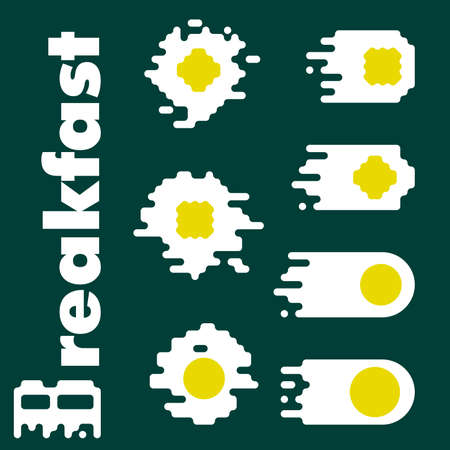 Fried eggs. Helthy breakfast. Cartoon egg flat trendy design. Vector illustration isolated. Breakfast design fried eggs. flat illustrationのイラスト素材