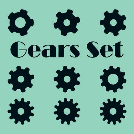 A set of gears sings. Simple icon for design. Gear sign simple icon on background. Vectorのイラスト素材
