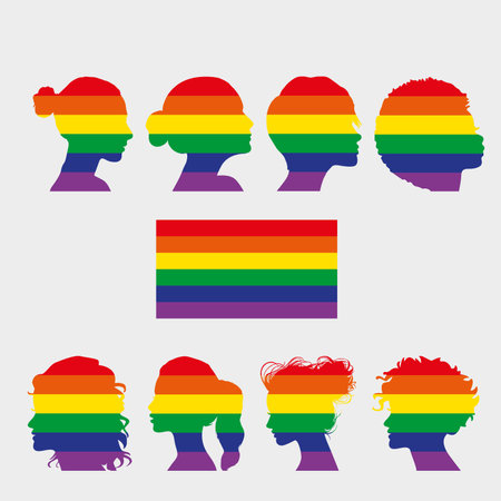 LGBT pride flag, rainbow flag background. Multicolored peace flag movement. Original colors symbol. horizontal stripes icon. Graphic design sign mockup. Editable template for web, printのイラスト素材