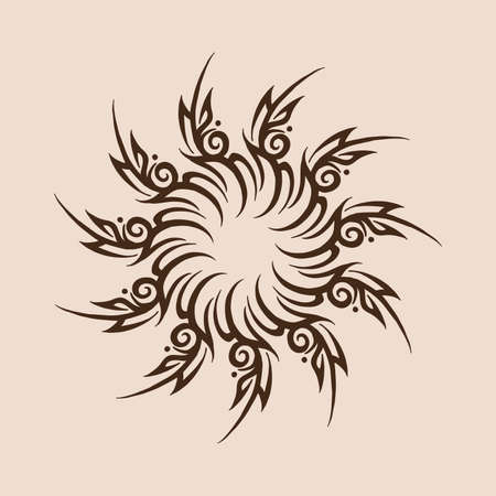 Laser cutting mandala. golden floral pattern. Oriental silhouette ornament. Vector coaster design.のイラスト素材