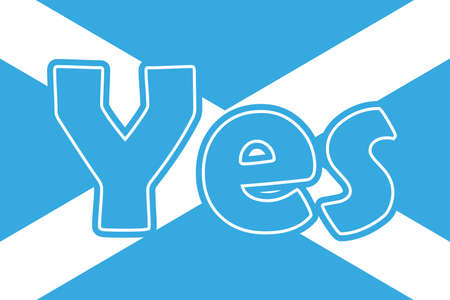 Scottish independence referendum 19th october 2023 illustration. Time to say Yes. Referendum in Scotland. vector illustration. Scotland flag vector illustration.のイラスト素材
