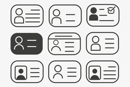Business card vector icons set. contact card design. line art icon set. Minimalistic style. vector illustration. Eps 10のイラスト素材