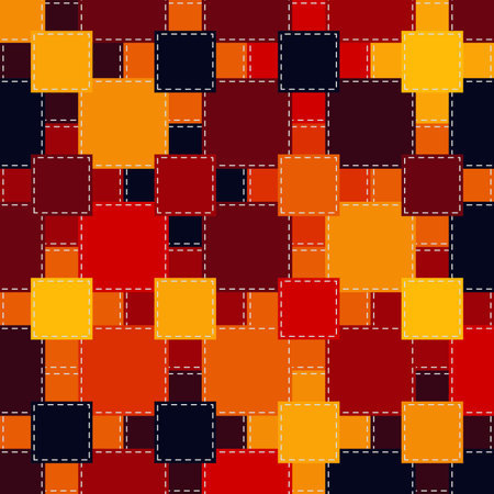 Granny square pattern. Multicolor crochet flowers. Vector illustration file.