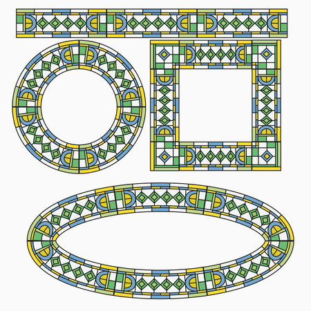 decorative frames. Retro ornamental frame, vintage rectangle ornaments and ornate border. Decorative wedding frames, antique museum picture borders or deco devider. Isolated icons vector setのイラスト素材