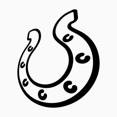 Horseshoe - black vector silhouette for logo or pictogram. Horseshoe - silhouette for corporate identity.のイラスト素材