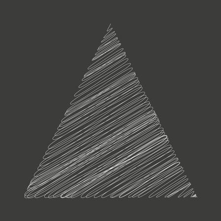 chalk board with white scribble line treangle pattern background. Abstract hand drawn scribble doodle circle isolated. vector illustration. EPS 10のイラスト素材