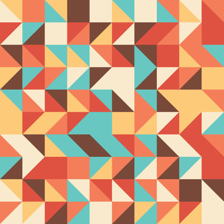 Abstract mosaic of triangles. Nice retro colors. Vector background.のイラスト素材
