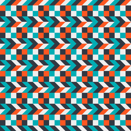 Abstract geometric pattern with stripes, lines. A seamless vector background. Black and white texture.のイラスト素材