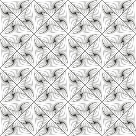 Pattern with black parallel lines on light background. Stylish 3d monochrome geometric texture to use as a tiles or rapport for abstract seamless background.のイラスト素材