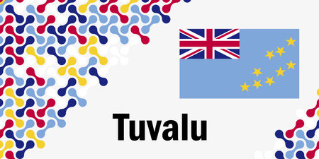 Abstract background with Tuvalu flag. Abstract background with integrated metaballs in the colors of the national flag.のイラスト素材