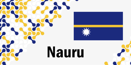 Abstract background with Nauru flag. Abstract background with integrated metaballs in the colors of the national flag.のイラスト素材