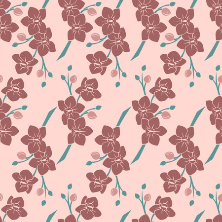Garden flower, plants ,botanical ,seamless pattern vector design for fashion,fabric,wallpaper and all prints on green mint background color. Cute pattern in small flower. Small colorful flowers.のイラスト素材