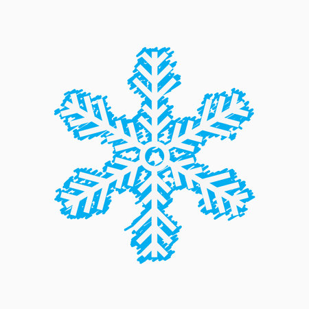 Snowflake drawn vector doodle illustration. winter element. isolated on white background. hand drawn simple elementのイラスト素材