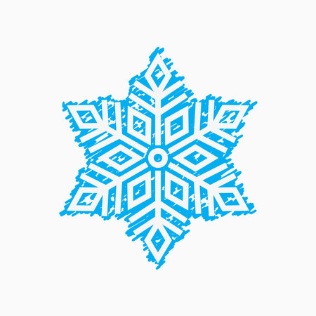 Snowflake drawn vector doodle illustration. winter element. isolated on white background. hand drawn simple elementのイラスト素材