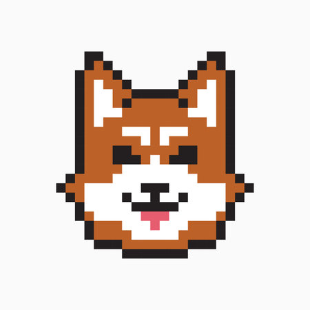 Fox head in pixel art style. wild animal vector illustration.