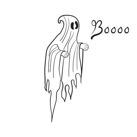Boo cute ghost - Vector illustrationのイラスト素材