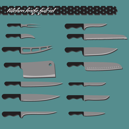 full set kitchen knives, big choiceのイラスト素材