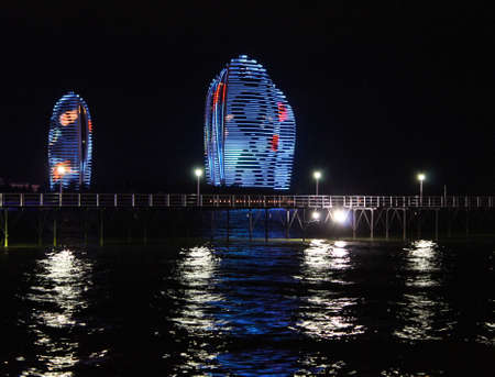 Phoenix island by nightのeditorial素材