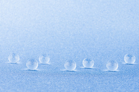 Abstract research background with transparent blue cells on sparkling backdrop, copy space.の写真素材