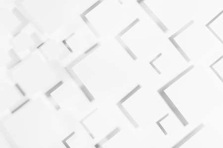 White geometric pattern of rhombuses in sunlight with soft light gray pockmarked volatile shadows,...