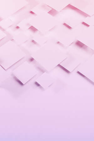 Abstract geometric background with flying rhombuses - light pastel pattern in trendy colors -...