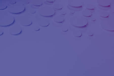 Bright sensitive abstract geometric texture of flying very peri purple paper ovals in soft light and shadows, border, copy space, top view. Simple trendy fashion background in minimal style.の写真素材