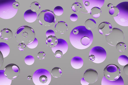 Levitated spheres abstract background. Elegant 3D abstract pattern of flying glossy transparent...