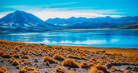 Beautiful view of the landscape that San Pedro de Atacama gives us in Chileの写真素材