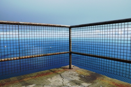 beautifu view of the sea from Gibraltar through the barsの写真素材