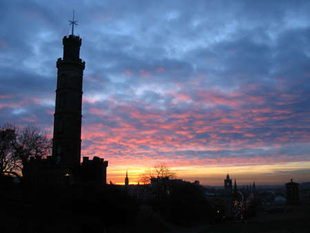 Calton Hill sunset, Edinburghの写真素材