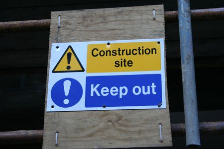 Construction site keep out signの写真素材