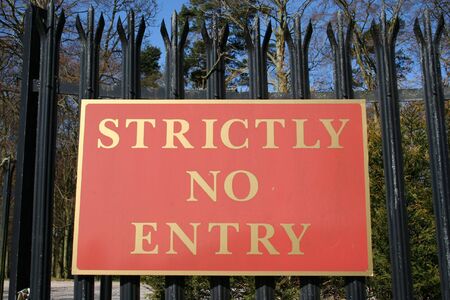 Strictly no entry signの写真素材