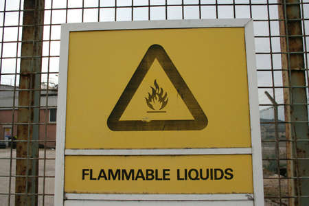 Warning flammable liquids signの写真素材