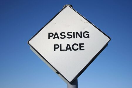 Passing place road signの写真素材