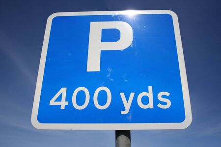 parking 400 yards ahead sign