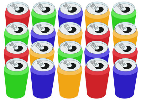 rectangle of colorful cansのイラスト素材