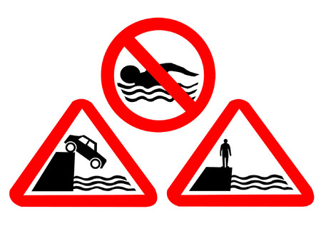 deep water hazard signsのイラスト素材