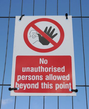 No unauthorised persons beyond this point signの写真素材
