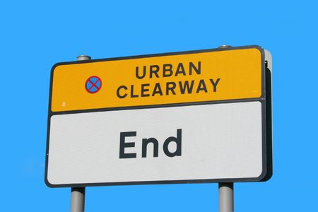 End of urban clearway signの写真素材