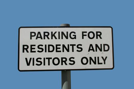 Parking for residents and visitors only signの写真素材